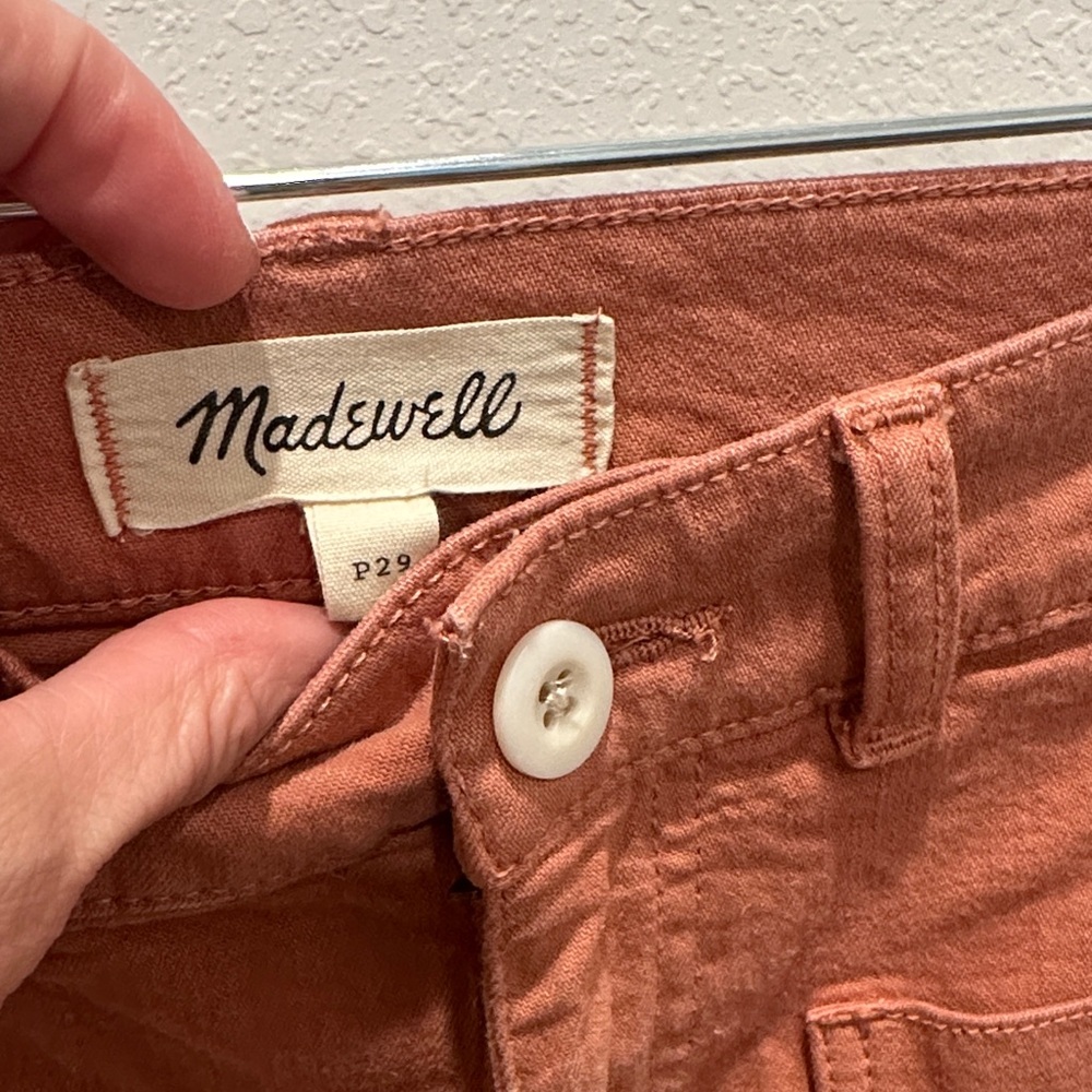 Madewell Terracotta Buttoned Pants -Size 29 - Picture 2 of 4